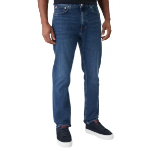 Tommy Hilfiger Jeans Uomo Blu Zip Bottone Tasche Anteriori Posteriori Cotone Organico Elastan Autunno Inverno MW0MW39037